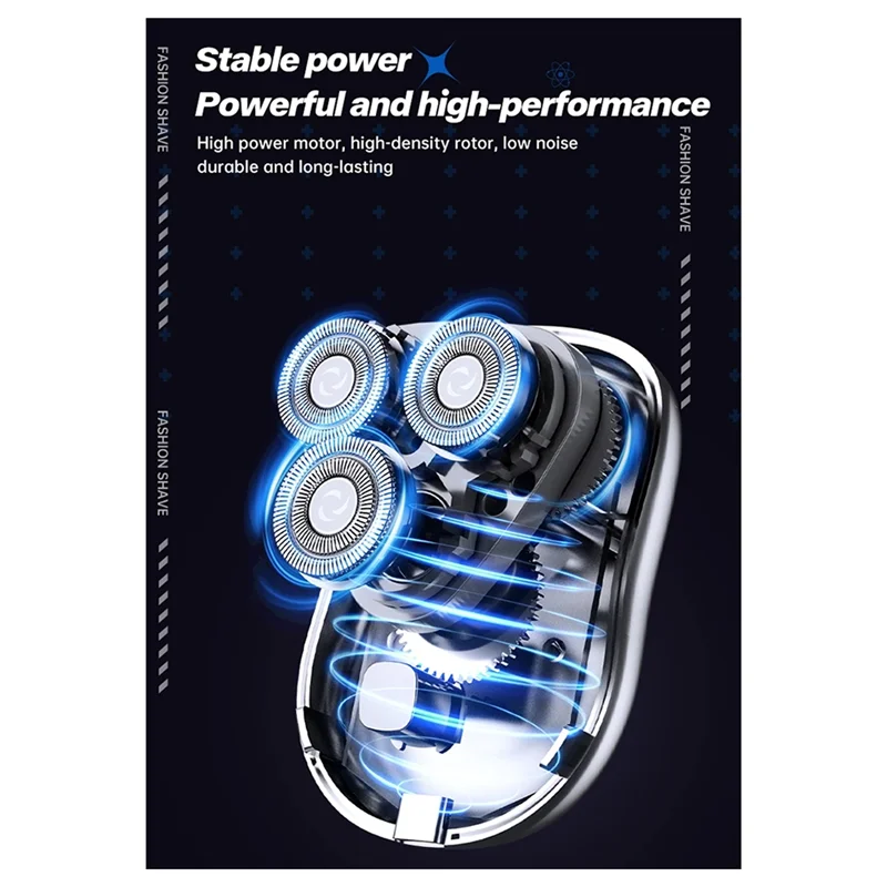 AC39-3D Floating Magnetic Blade Men Electric Shaver Mini Portable Beard Cutter Rechargeable Rotary Electric Shaver