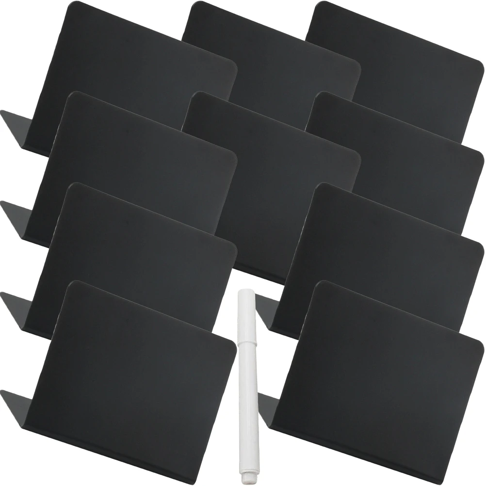 

Mini Blackboard Sign Set Small Chalkboards Tabletop Easel L Shaped Stand Kitchen Notes Food Labels Party Buffet Wedding Tags