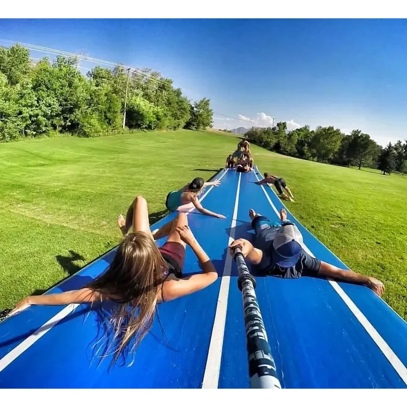 Colchón de gimnasia inflable de 8x2x0,3 m, pista de aire para gimnasio, pista de aire para cultivo con bomba de aire