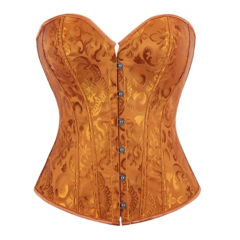 Jacquard vintage espartilho topos feminino gótico overbust bustier rendas shapewear emagrecimento cintura moldar korset