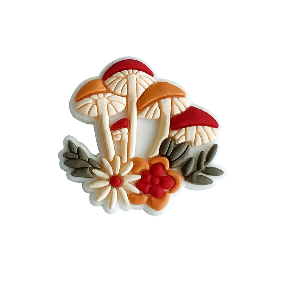 Cute Mushroom Shoe Charms Pin for Crocs Accessories Charms Decoration Shoe Bracelet Wristband DIY Girls Women Party Gifts