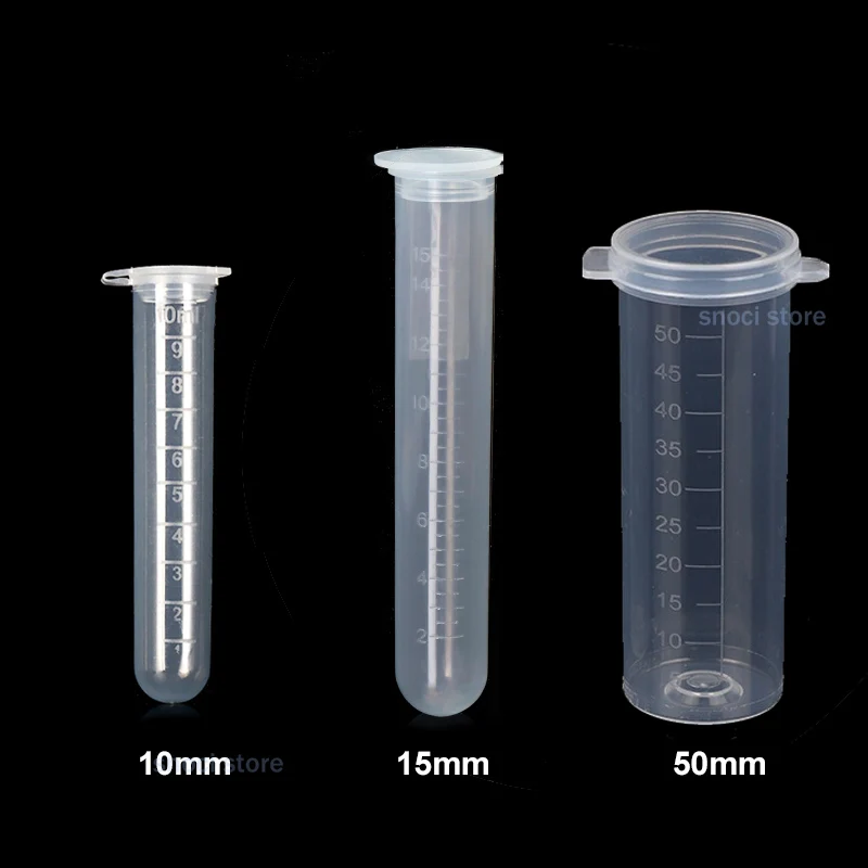 Centrifugal Test Tube 10ml/15ml/50ml Snap Cap Round Bottom Centrifuge Tube Vial Sample Container Specimen Tube Lab Supplie,20Pcs