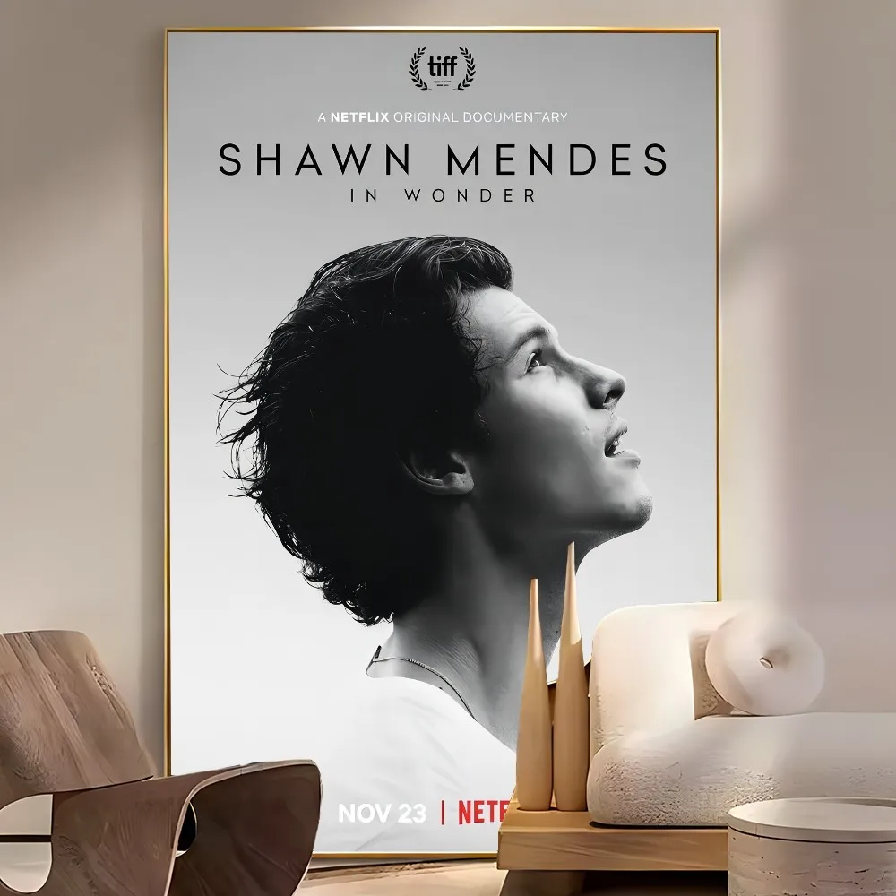 S-Shawn Mendes Popular Singer DIY Sticky Poster Waterproof Paper Sticker Coffee House Bar Home Decor