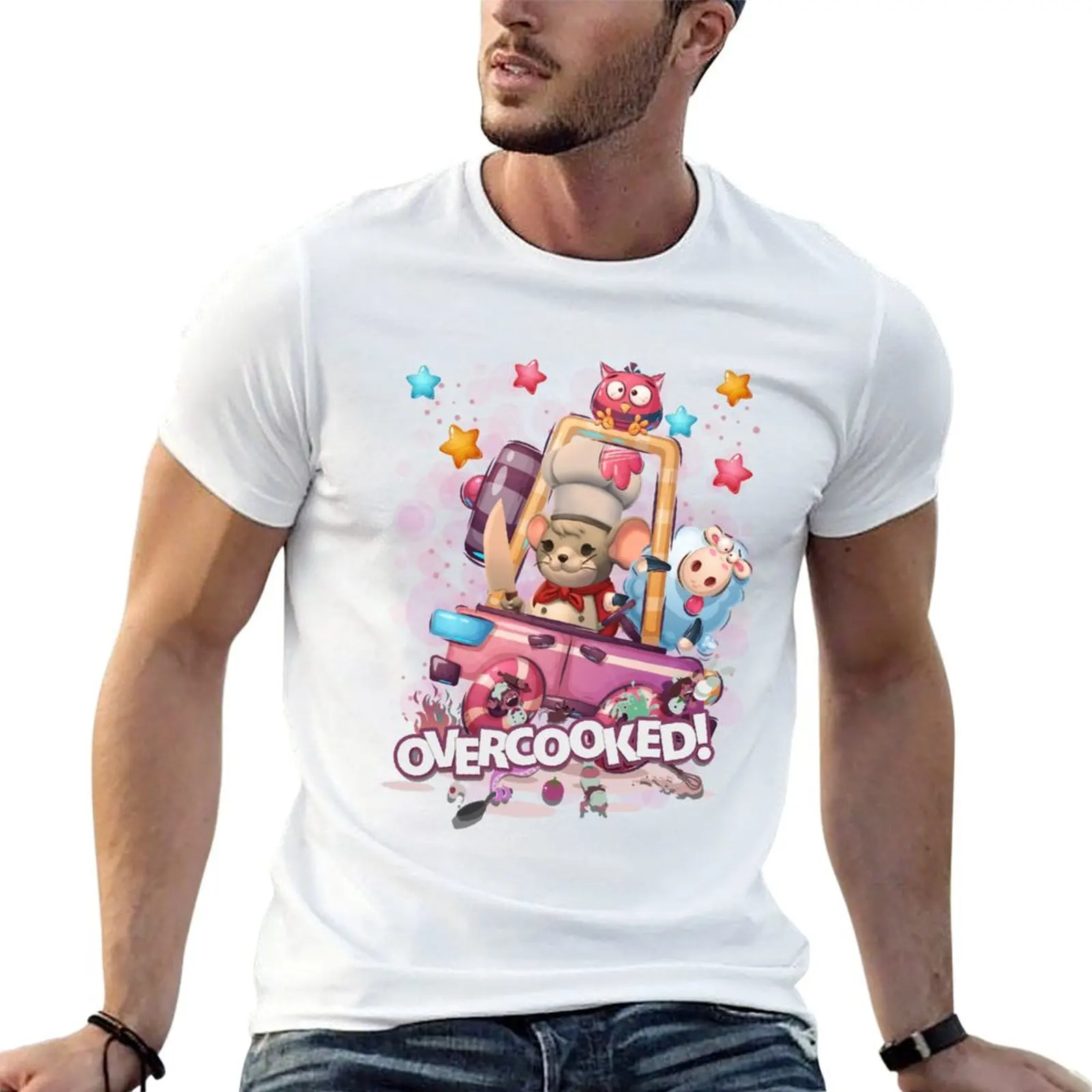 Overcooked Chef MOUSE T-Shirt Plus Size Basic Short Sleeve Top
