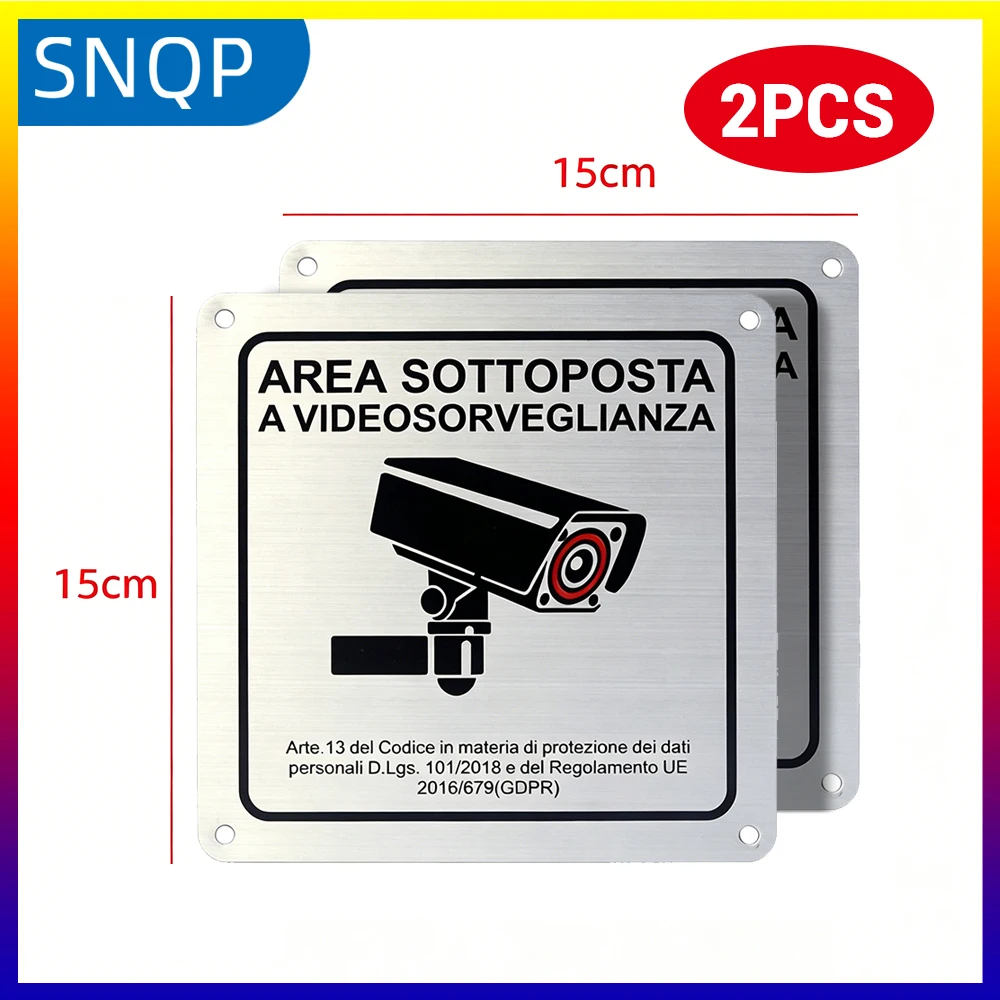 Metal Iron Monitoring Sign Private Property Video Surveillance Brushed Sign Safety Sign