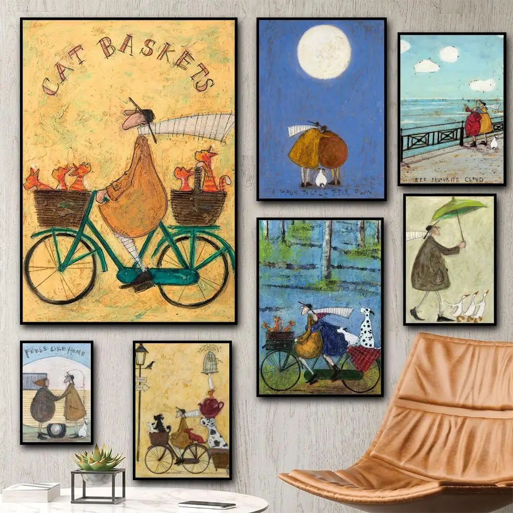 Sam Toft Art paysage abstrait amour chiens peinture pour animaux de compagnie calligraphie HD toile affiche salon chambre bar décoration esthétique
