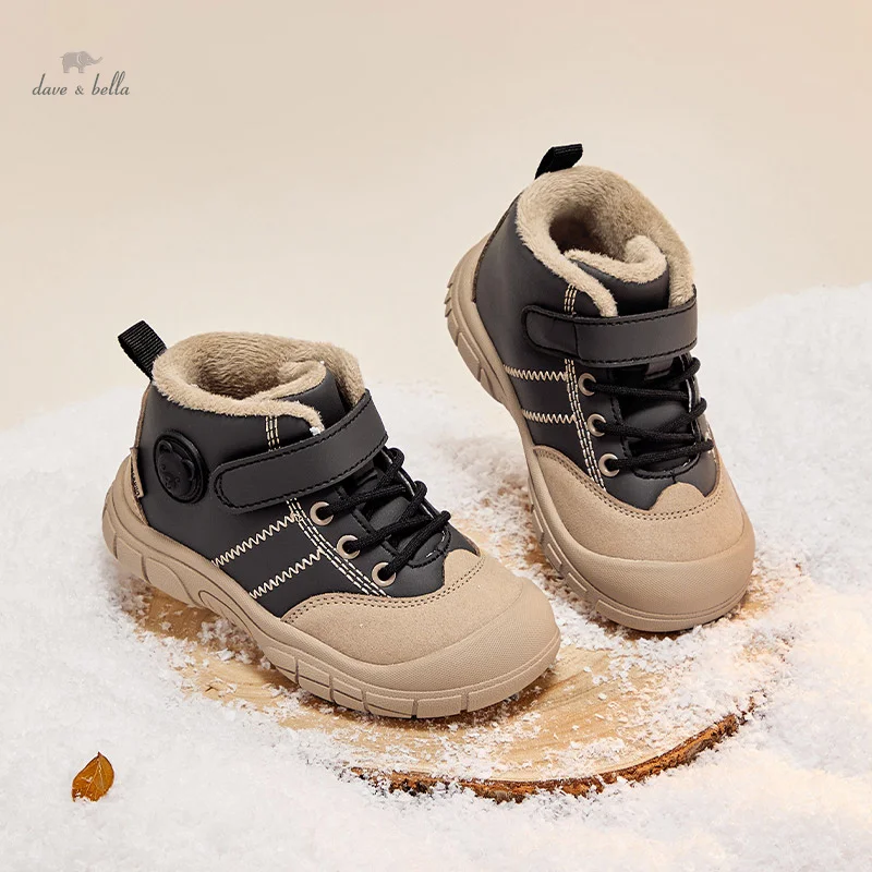 Dave Bella Winter Kids Sneakers Warm Shoes Running Children's Boy Girls Non-Slip Plus Girl Casual Trekking Shoes DB4241485