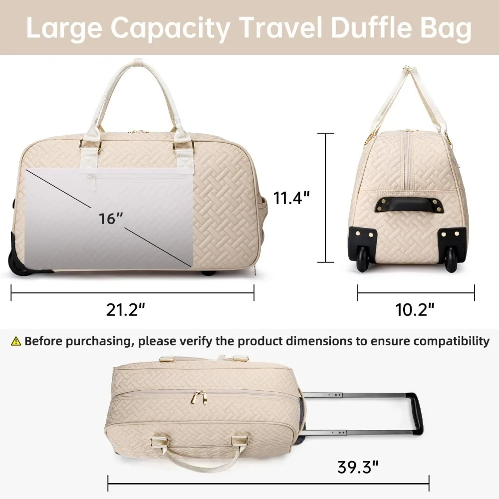 حقيبة سفر نسائية مع جيب للأحذية، يمكن حملها طوال الليل وعطلة نهاية الأسبوع، وحقيبة أدوات الزينة، وحقيبة صالة الألعاب الرياضية للأشياء المبللة
