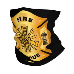 Custom Fire Rescue Golden Winter Headband Neck Warmer Men Women Hiking Cycling Tube Scarf Firefighter Face Bandana Gaiter