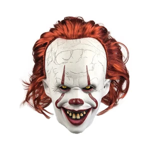 قناع تأثيري مخيف Pennywise Joker ، مهرج شيطان شرير رعب ، خوذة لاتكس ، حفلة كرنفال الهالوين أفضل 9 قناع دمية شريرة مبيعا - رقم 6