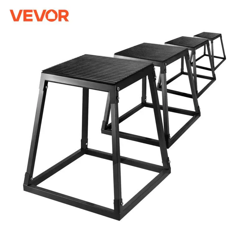 VEVOR مجموعة صناديق بليوميتري ؟ منصة بليوميتري والقفز أجيليتي مجموعة صناديق ، 12 "، 18" ، 24 "، 30" ، بليوميتري منصات 4 قطعة مجموعة ، Blac