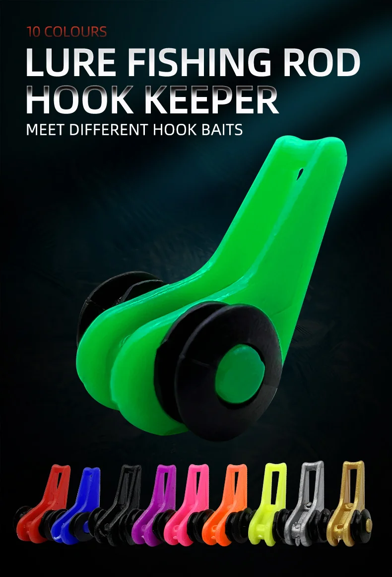 10PCS Köder Halter Kunststoff Angeln Haken Keeper Locken Sicherheit Halter Mit 2 Gummi Ringe Für Angelrute Pol Angelgerät – Detail 1