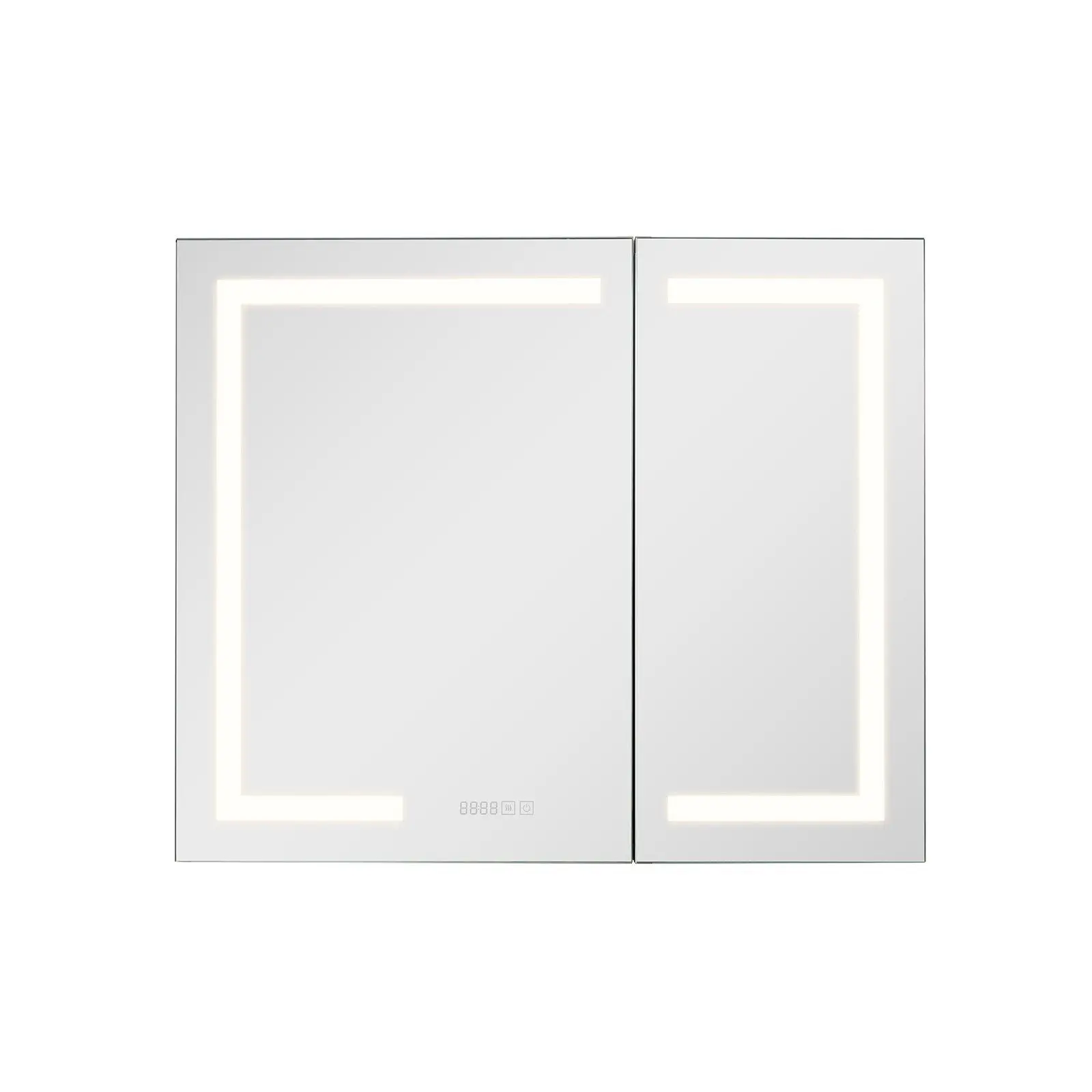 

Светящийся медицинский шкафчик с зеркалом, 36 x 30 дюймов, встраиваемый или настенный, с 3-цветной регулируемой LED-подсветкой и HD-экраном