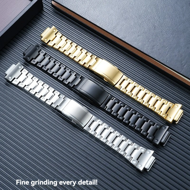 For Casio G-SHOCK 3229 GM-5600U-1PR GM-5600UB GM-5600G series metal small square 316L solid stainless steel case strap