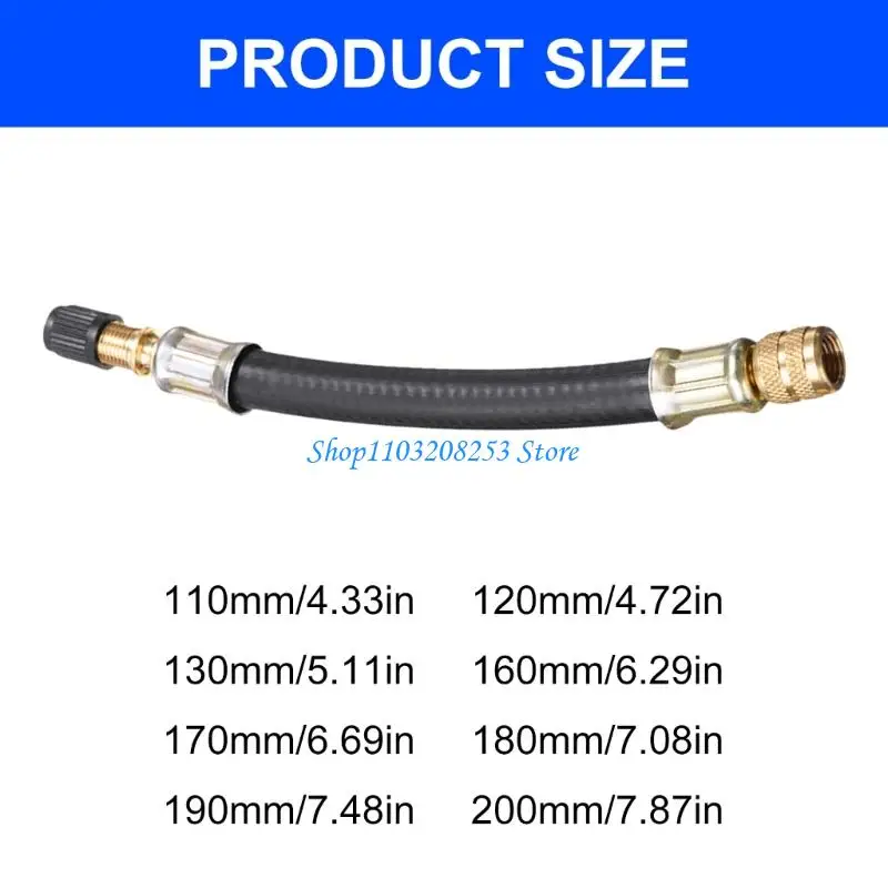 R6FA Universal 110mm-200mm صمامات الإطارات موسع محول المطاط مرنة خرطوم مناسبة لدراجات دراجة نارية تستخدم عجلة الدراجات العجلة