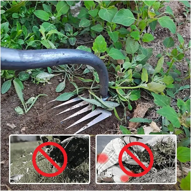 2 IN 1 Manual Weed Remover Tool Grass Rooting Loose Soil Hand Weeding Removal Puller Garden Shovel Gardening Tool