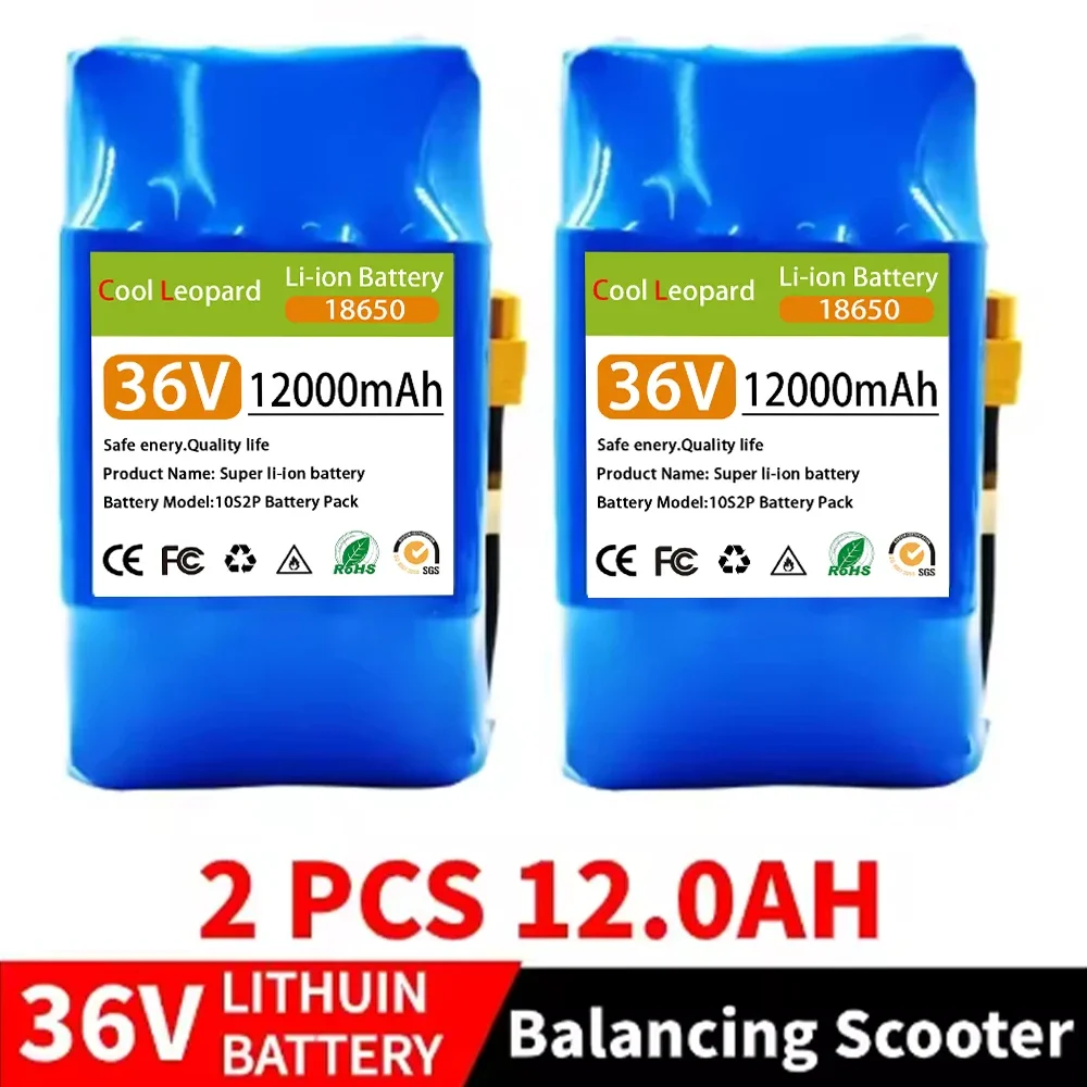 

Genuine 36V 12Ah 10s2p Battery Packs Rechargeable Lithium Ion Battery for Electric Self Balancing Scooter HoverBoard Unicyc