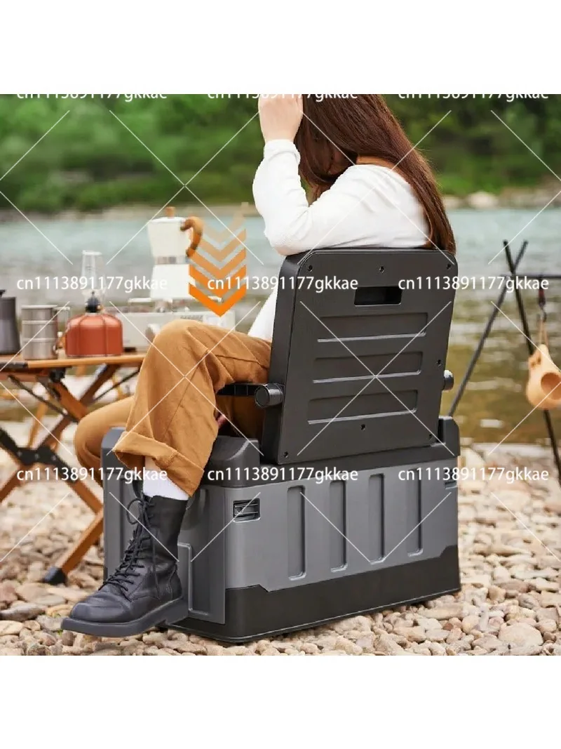 Outdoor Camping Folding Storage Box Heavy Duty Trunk Organizer, Adult Seat Capacity, Portable Fishing Gear Box
