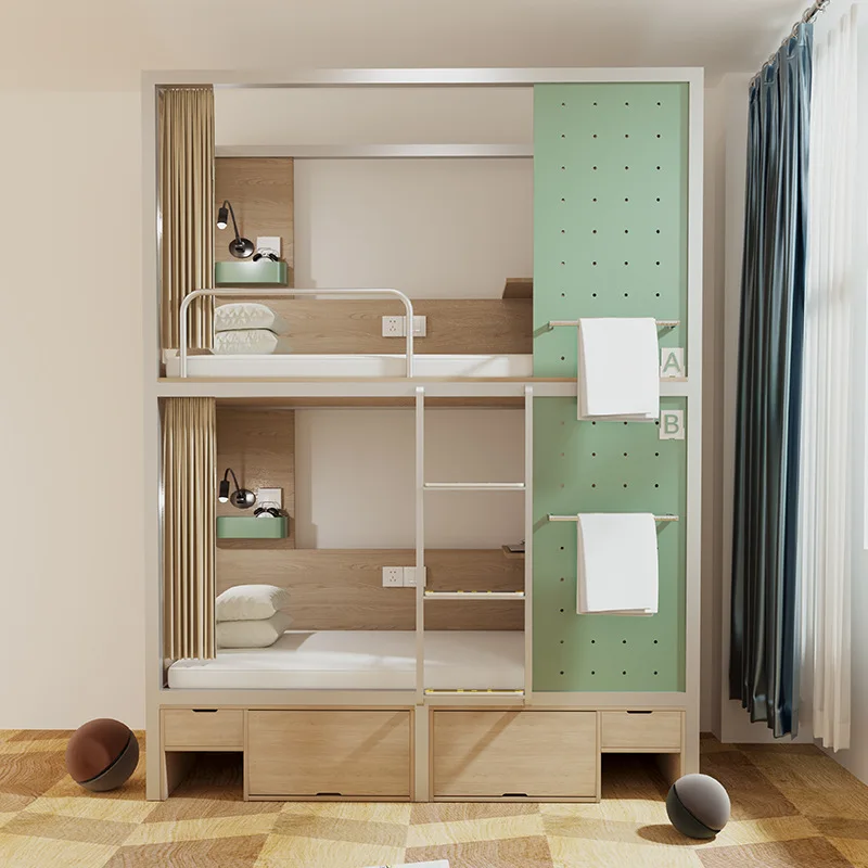 ouble-layer youth hostel staff talent apartment civil dormitory bed post station board type does not disturb and off the bed