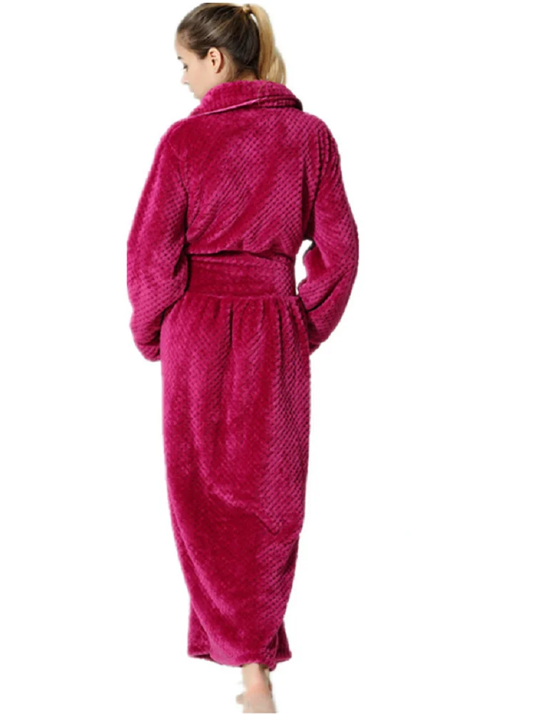 Extra Long Thermal Bathrobe for Men and Women, Jacquard Flannel, Hotel Robe, Sauna and Swimming Pool, Large Size, Premium