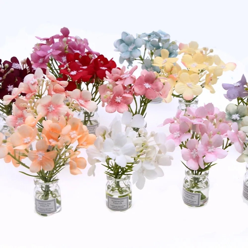 1:12 Dollhouse Miniature Table Flowers Plastic 10 Styles Bouquet Potted Plants Mini Greenery Bonsai Model Home Decor