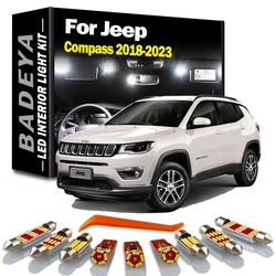 BADEYA 14Pcs For Jeep Compass 2018 2019 2020 2021 2022 2023 Canbus LED Interior Map Dome Light Kit Accessories Car Trunk Bulbs