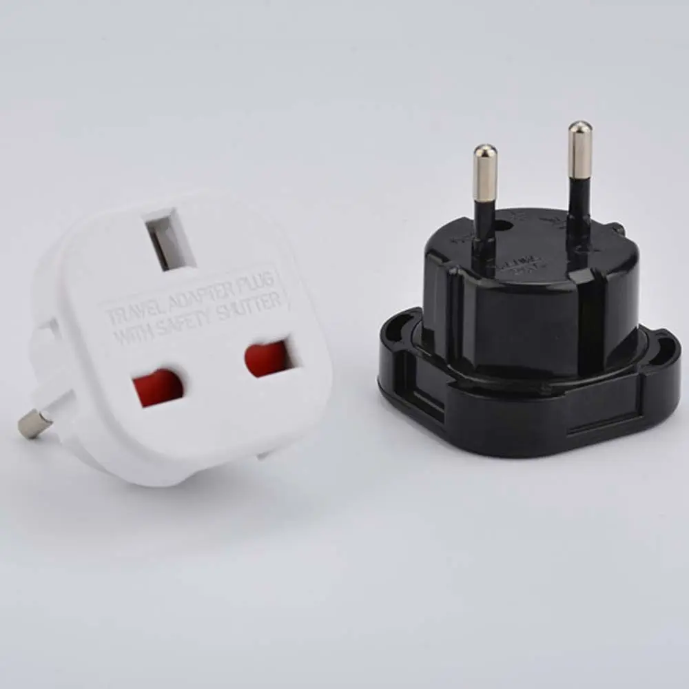 Electrical Outlets 2 Round Pin Socket UK British Adapter Plug Converter UK To EU Plug UK to EU Socket Adapter EU Plug Adapter