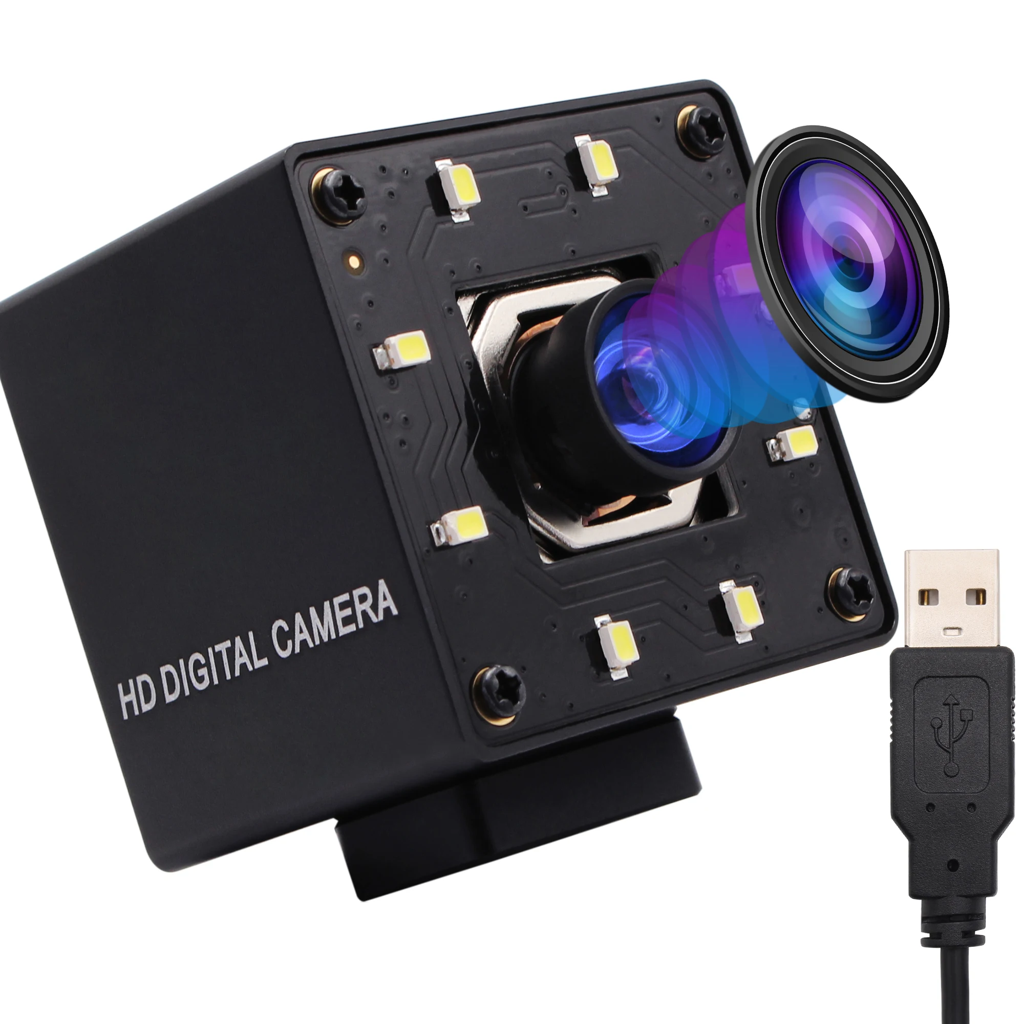 4K Webcam Auto Focus USB Night Vision Camera No-Distortion Lens IMX415 Sensor UVC Ultra HD Web Camera for Video Conference
