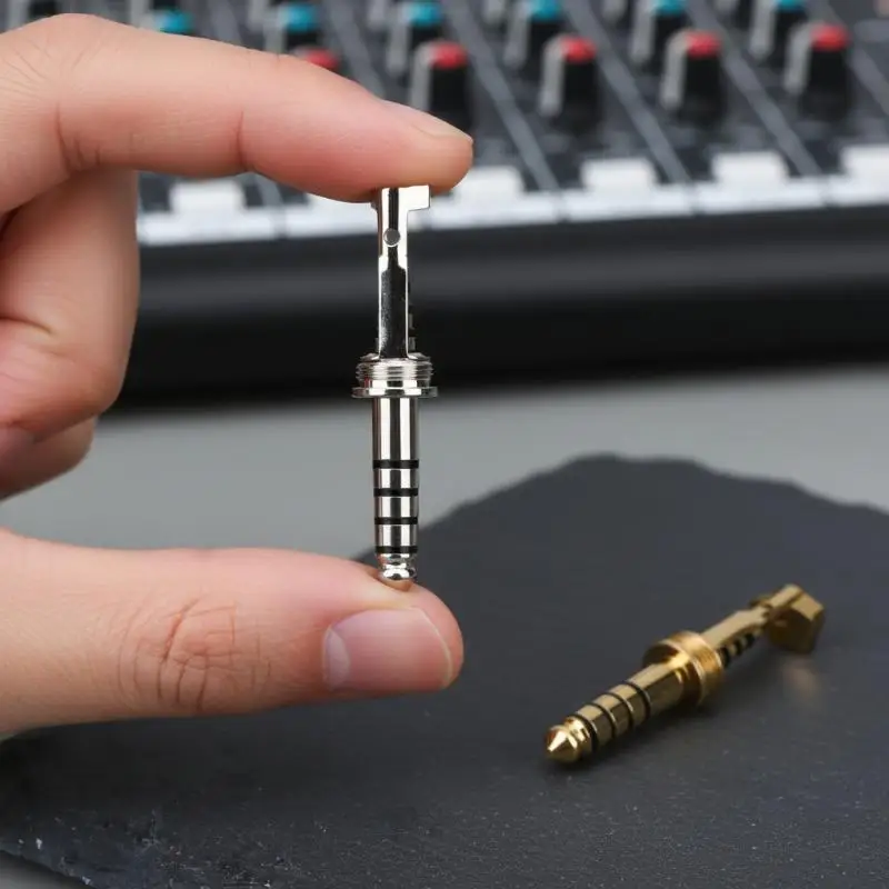 Copper Rhodium Plated 4.4MM 5Pole Balanced Plug HIFI Audio Jack with Clip for Audio Engineers