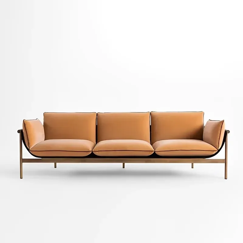 Modern Minimalist Creative Metal Frame Fabric Sofa Furniture Living Room Single Sofa Chair Hotel Villa Lounge Armchair