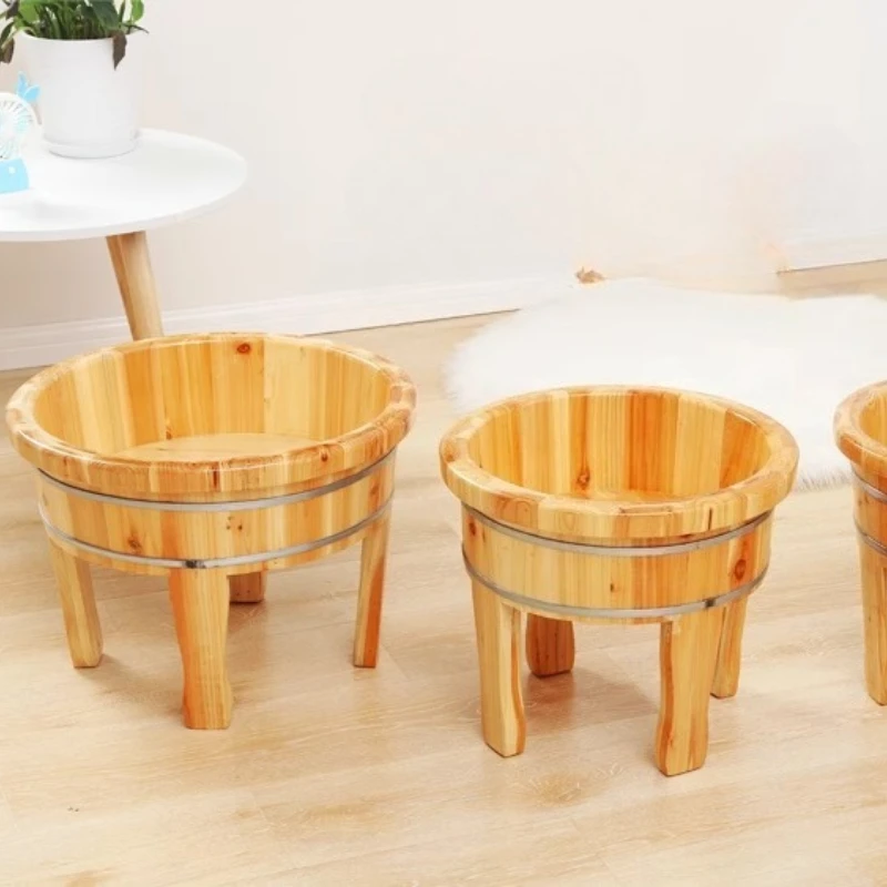 

High-Leg Wooden Foot Bath Tub for Elderly & Pregnancy Portable Herbal Spa Bathtub No Squat Design Bathroom Foot Accessories