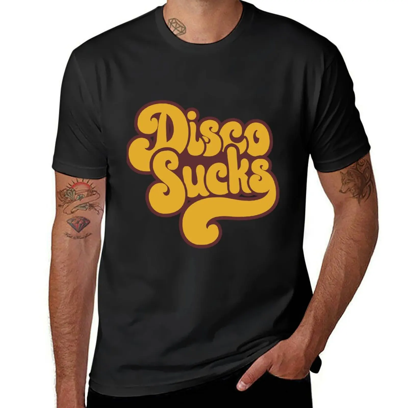 

Disco Sucks Retro Seventies music T-shirt sublime anime clothes plain mens tall t shirts