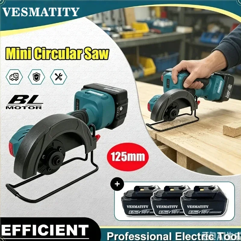For Makita 18/20V Battery Pin Mini Cut Off Saw Cordless Angle Grinder 125mm BL Metal Wood Stone Cutting Polishing PowerTool
