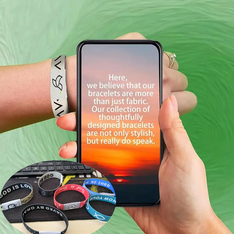 1Pc Bible Verse NFC Bracelet Daily Bible Verse Bracelets Wearable for Women Men Christian Daily Bible Verse Bracelet Jewelry