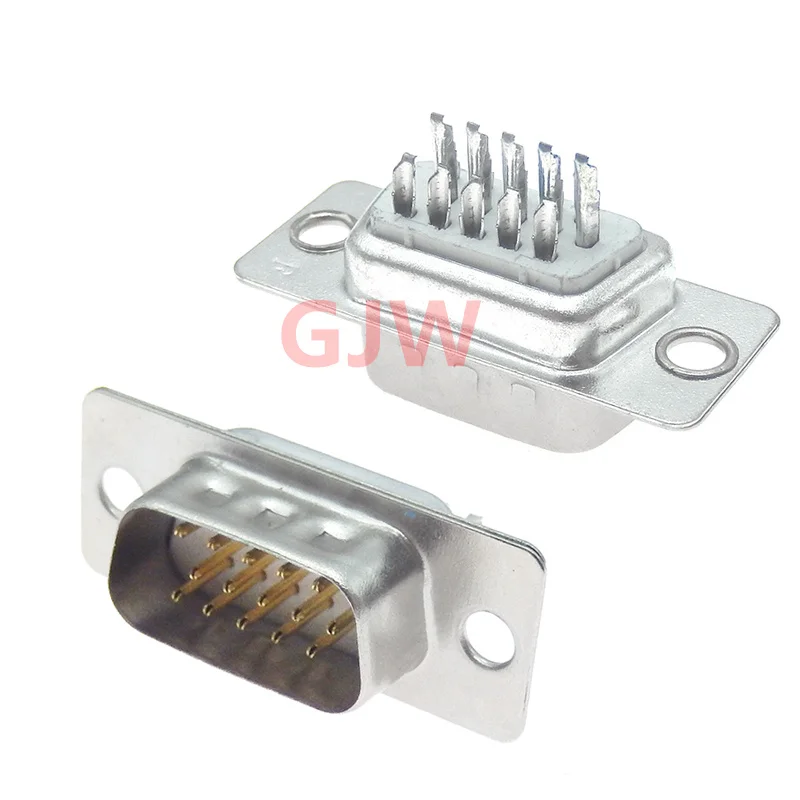 5pcs HD D-SUB DB15 15 Pin Male Female Standard Solder Type VGA Socket Connector Converter Adapter 3 Rows 15P