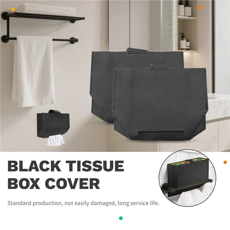 ABLG Tissue Box Cover Holder Compatible With Paper Hand Towels,Leather Paper Towel Dispenser For Tabletop,Bathroom,Car,Office