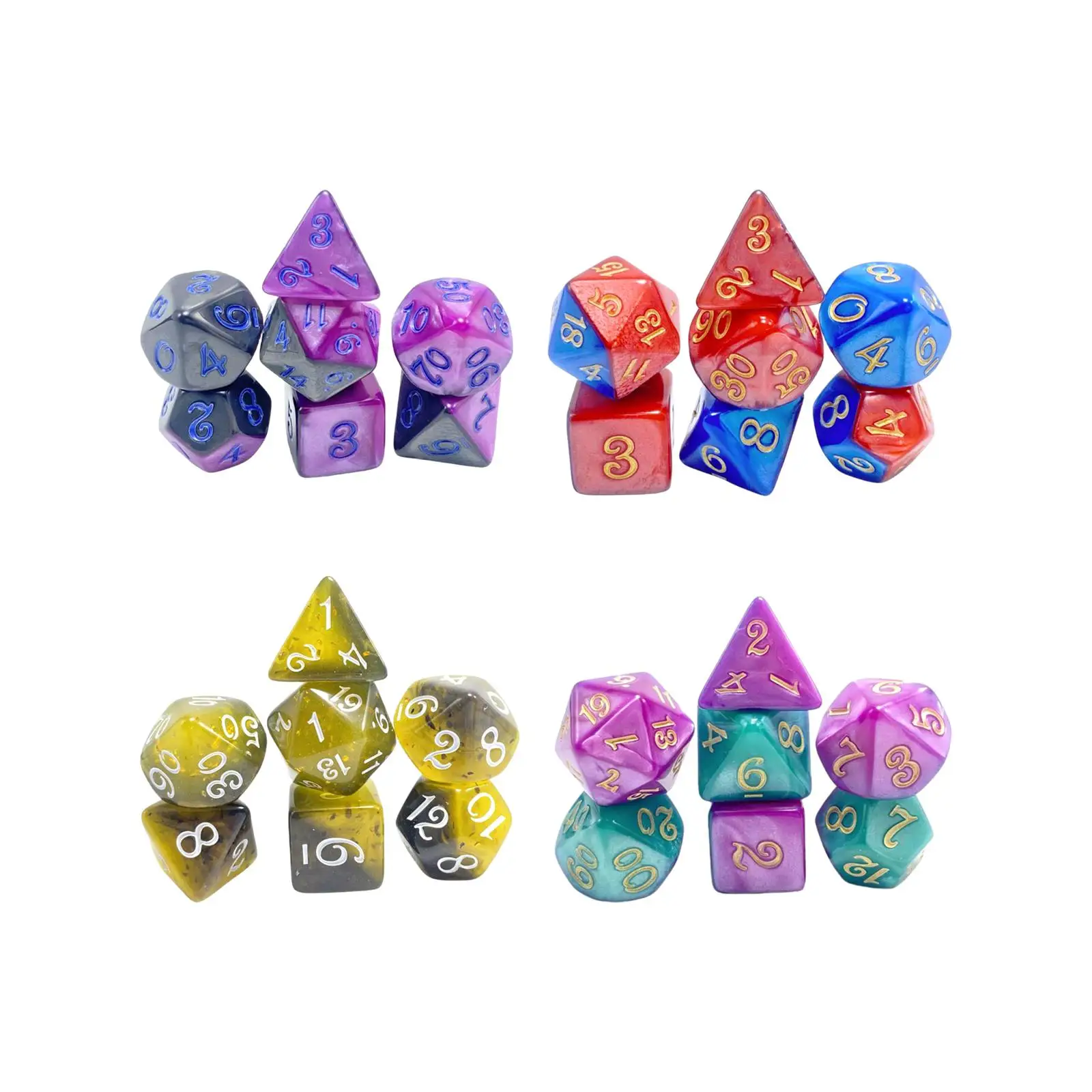 7 Pieces Polyhedral Dice for Role Playing Games Party Toy Tabletop Game