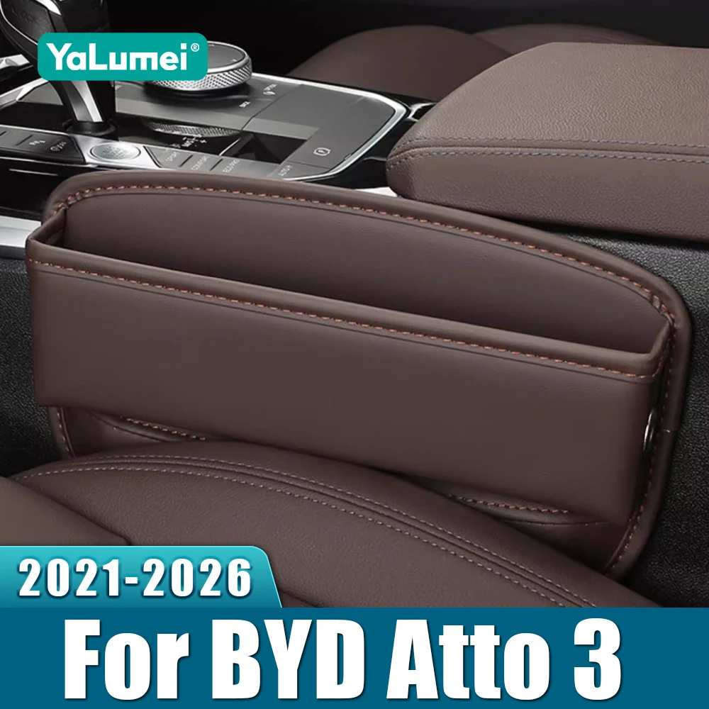 For BYD Atto 3 Yuan Plus 2021 2022 2023 2024 2025 2026 Atto3 EV Car Seat Crevice Storage Box Pocket Cup Phone Holder Organizer