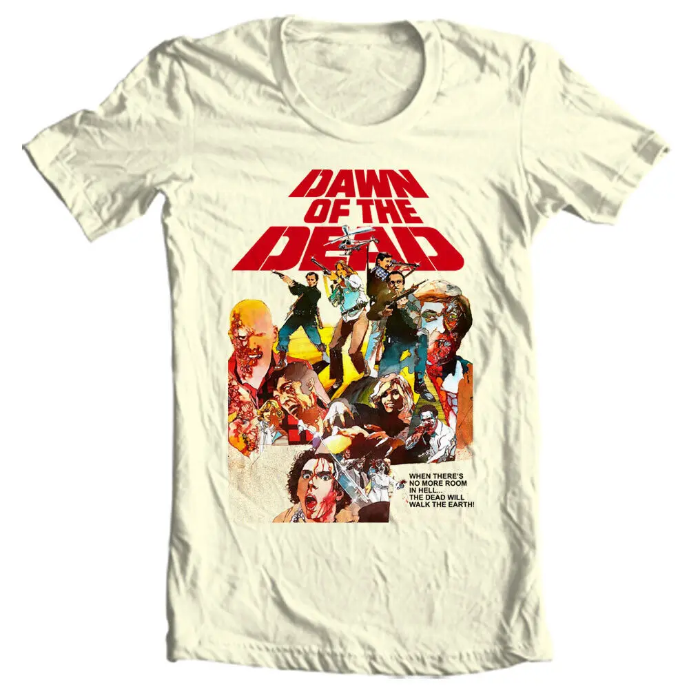 Dawn of Dead 1978 T shirt retro horror design adult regular fit tan graphic tee