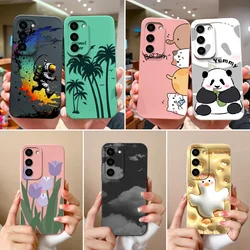 For Samsung S23 FE Plus Ultra Case Cute Anime Soft Liqiud Silicone Phone Cases For Samsung Galaxy S 23 S23FE S23Plus Back Cover