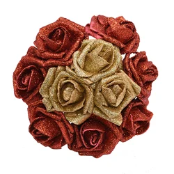 10/20Pcs Glitter Gold Silver Rose Red Pink Artificial Rose Flowers Foam Fake Faux Flowers for DIY DIY Scrapbooking Gift Box Deco