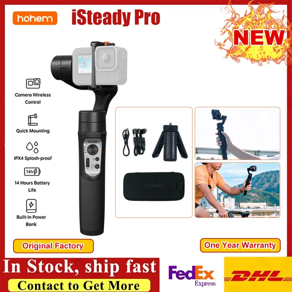 Hohem iSteady Pro 4 Pro4 Gimbal for GoPro 12/11/10/9/8/7/6 for DJI OSMO Insta360 One R Action Camera 3-Axis Handheld Stabilizer