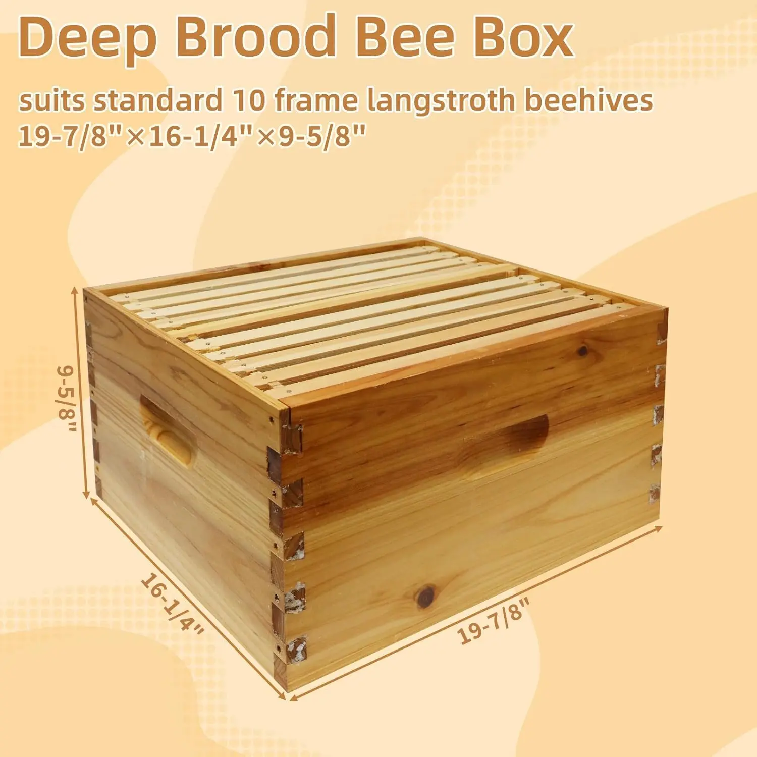 Ten Frame Bee Hive Beeswax Coated Includes Beehive Frames Foundations Two Deep Boxes One Medium Box