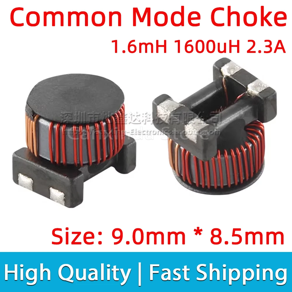 

5pcs SMT SMD Common Mode Choke Coil Inductor Inductance 1600uH 2.3A 1.6mH Magnetic Ring Filter CYSCM9085TL-