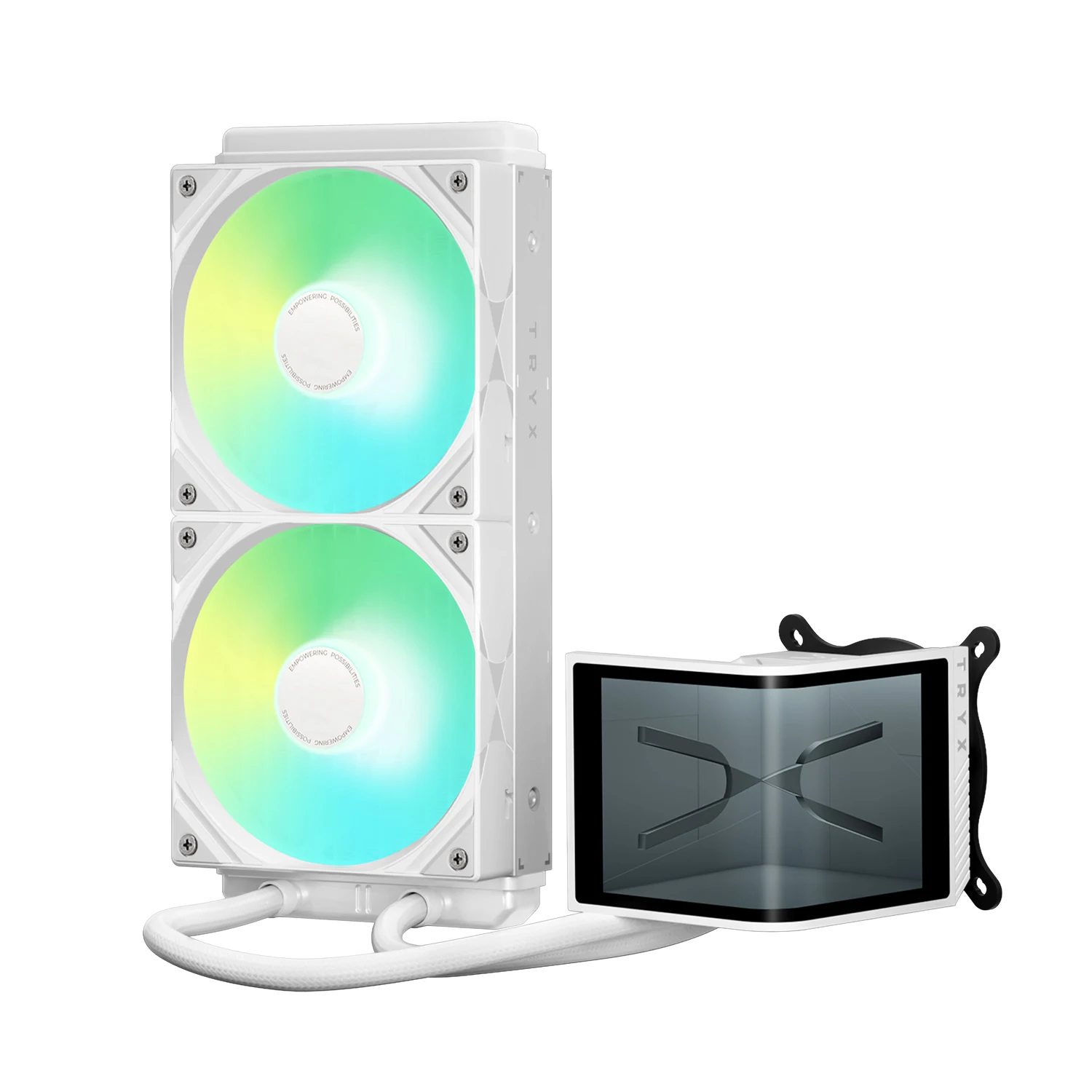 ARGB 240 White/Black AMOLED Curved Water Cooler Radiator with 6.67 Inch Screen