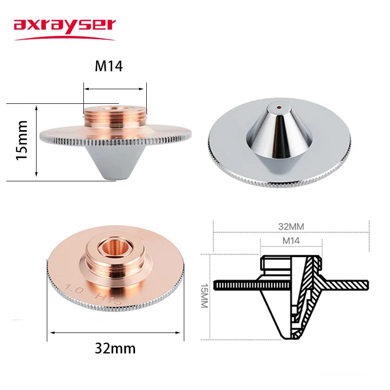 Bodor hans hsg cabeça de fibra de corte da máquina de corte da fibra de d32 h15 m14 bodor bodor bicos do laser da protuberância typec único & dupla