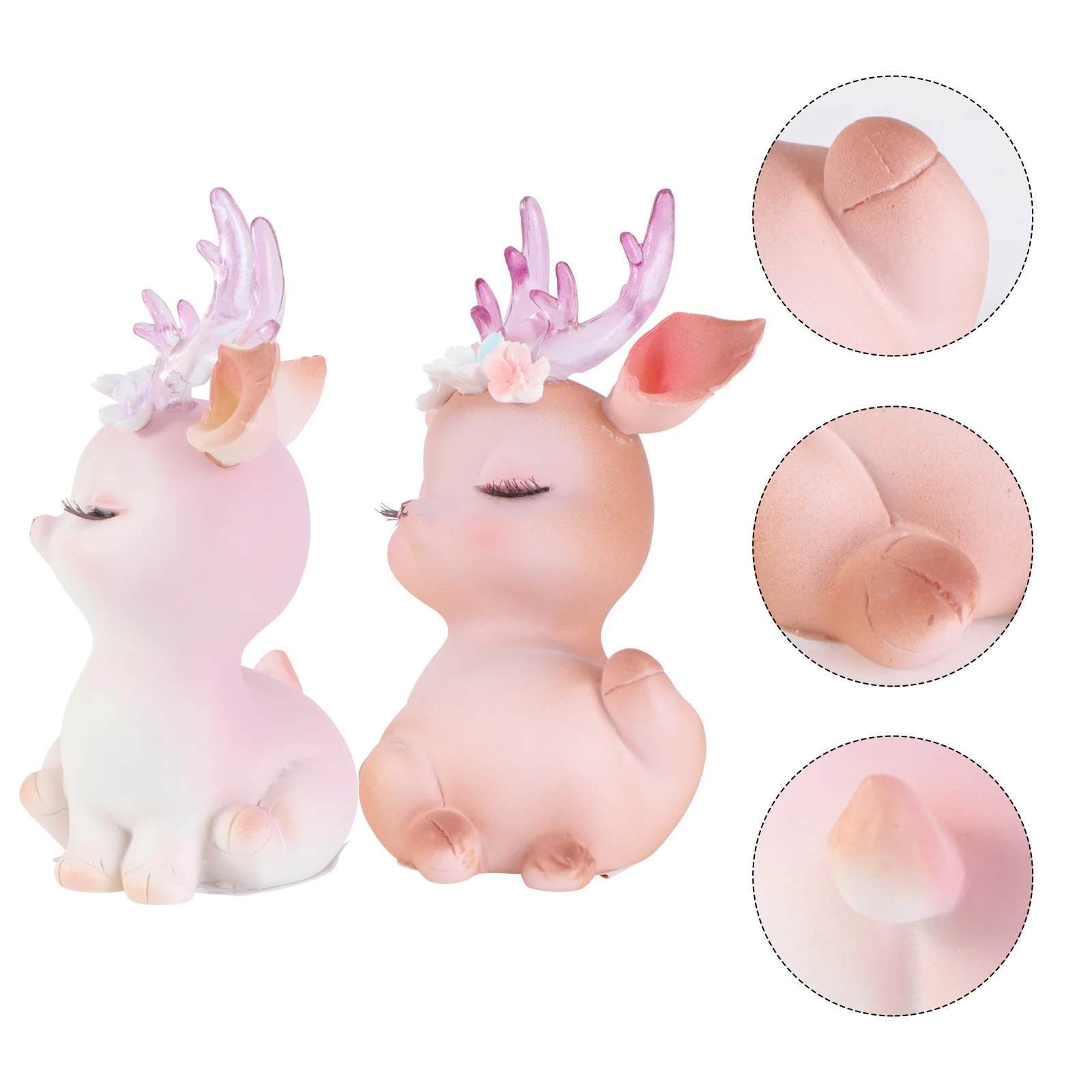 

2Pcs Pink Decoration Resin Crafts Home Desktop Car Cake Birthday Party Supply Cute Decorative Ornaments