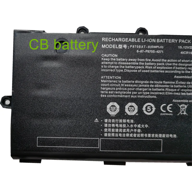 P870BAT-8 Laptop Battery For P775DM3 P8700S P870TM-G P870DM3 P870KM P870TM1-G 6-87-P870S-4272 SAGER NP9870 NP9870-S 15.12V