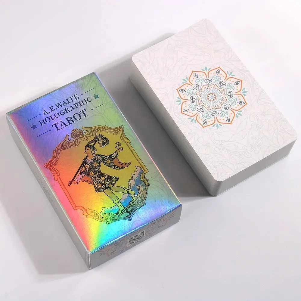 10.3*6cm MagicSeer Rainbow Tarot Cards Decks, Tarot Card and Book Sets for Beginners, Holographic Tarot Deck Board Game