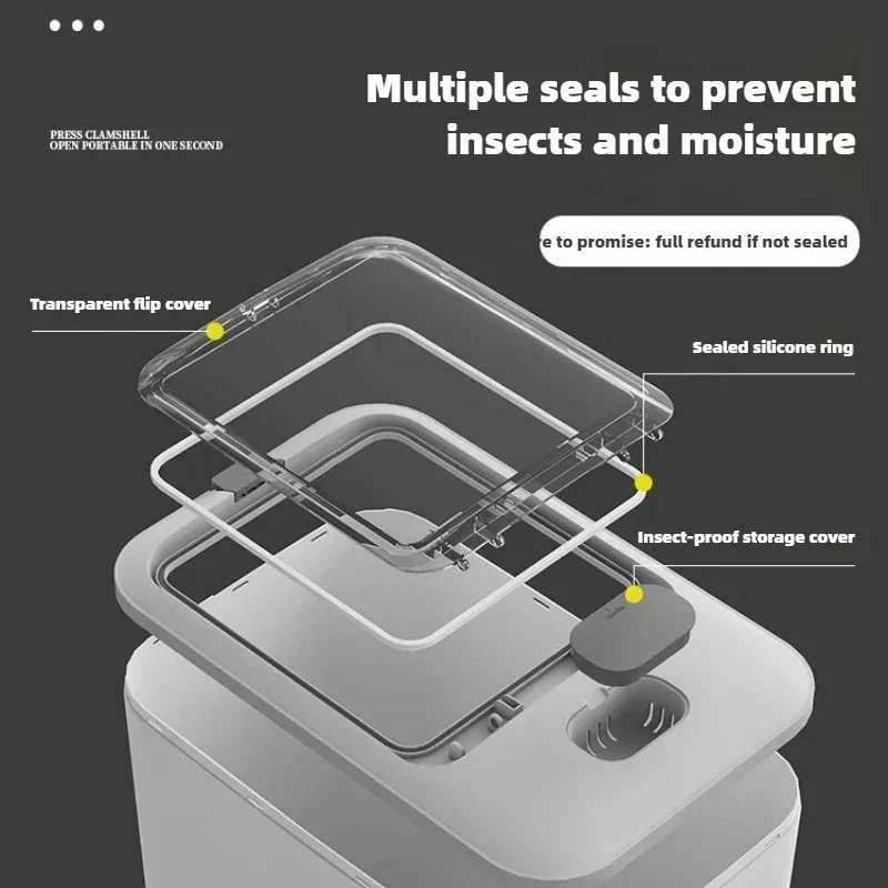 Nano Insect-Proof Kitchen Container Moisture-Proof Rice Box Grain Sealed Jar Home Storage Pet Dog Food Storage Box 50L
